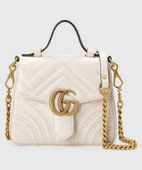 Gucci GG Marmont Small Top Handle Bag White