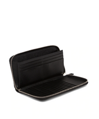 Prada Large Saffiano Leather Wallet Black Silver Hardware