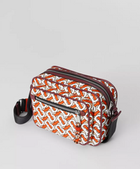 Burberry Monogram Print And Leather Crossbody Bag Vermilion