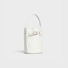 Celine Big Bag Nano Bucket In Supple Grained Calfskin White