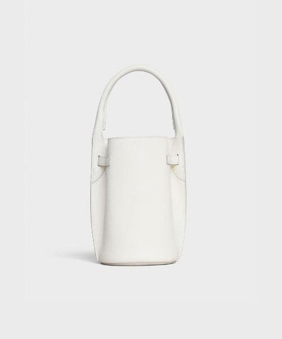Celine Big Nano Bucket In Supple Grained Calfskin White