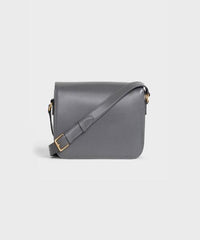 Celine Medium Triomphe Bag In Shiny Calfskin Grey