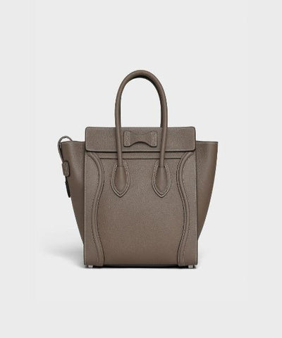 Micro Luggage Handbag In Drummed Calfskin Souris
