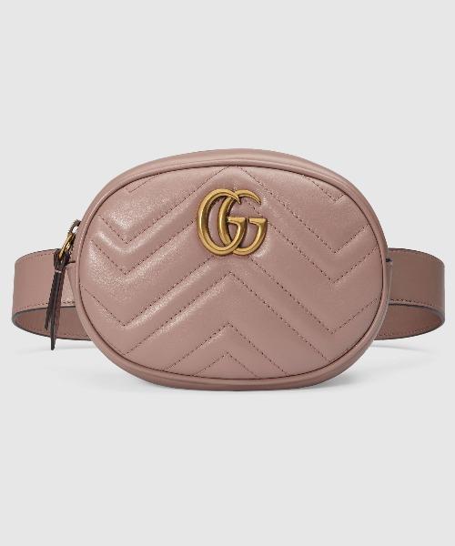 Gucci GG Marmont Matelassé Leather Belt Bag Pink