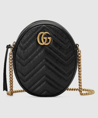 Gucci GG Marmont Mini Round Shoulder Bag Black