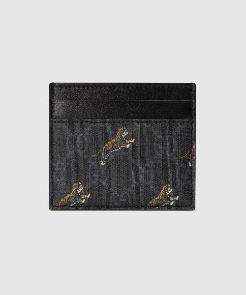 Gucci GG Card Case with Tiger Print
