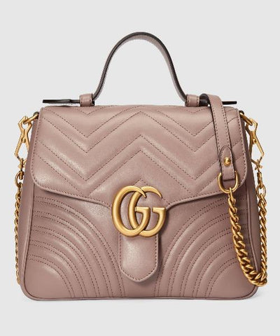 Gucci GG Marmont Small Top Handle Bag Dusty Pink Matelasé