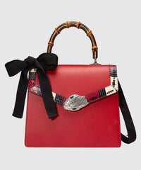 Gucci Lilith Leather Top Handle Bag Red