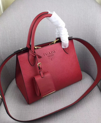 Prada Monochrome Saffiano Leather Bag Red