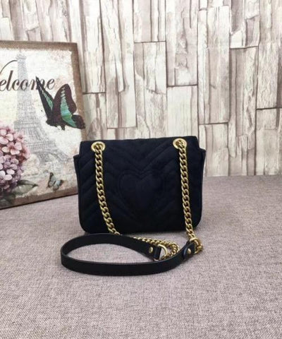 Gucci GG Marmont Embroidered Velvet Mini Bag Blooms