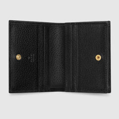 Gucci Ophidia Leather Card Case Wallet Black
