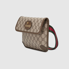 Gucci GG Supreme Belt Bag Brown Trims