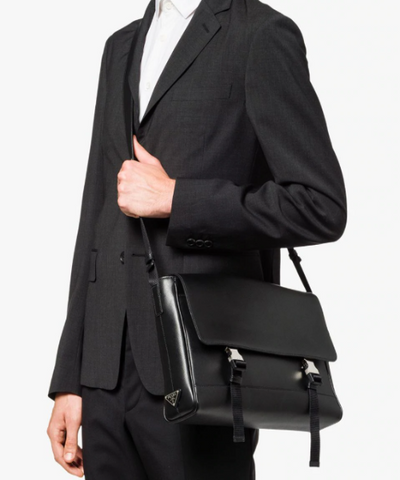 Prada Saffiano Leather Shoulder Bag Black