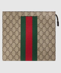 Gucci GG Supreme Web Pouch Beige/Ebony