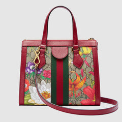 Gucci Ophidia GG Flora small tote bag red
