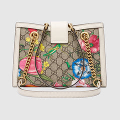 Gucci Padlock Small Shoulder Bag White Flora