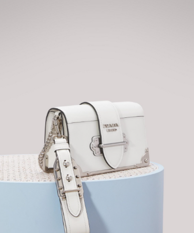 Prada Cahier Calf Leather Bag Light Green