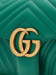 Gucci GG Marmont Small Top Handle Bag Emerald Matelassé