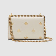 Gucci Padlock Bee Star Small Shoulder Bag White