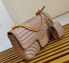 Prada Diagramme Medium Leather Bag Magnolia