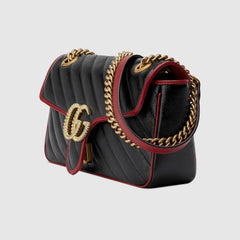 Gucci GG Marmont Matelassé Mini Bag Black Cerise