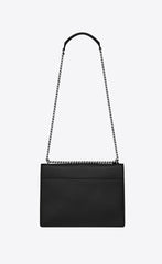 Saint Laurent Small Sunset Bag Black Grained