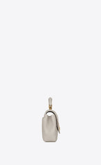 Saint Laurent Classic Medium College Monogram White Gold-Toned