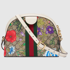 Gucci Ophidia GG Flora Small Shoulder Bag GG Supreme White