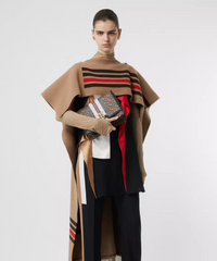 Burberry Medium Monogram Stripe E-Canvas TB Bag Bridle Brown