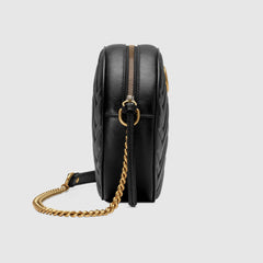 Gucci GG Marmont Mini Round Shoulder Bag Black
