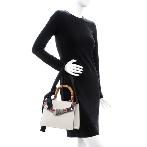 Gucci Lilith Leather Top Handle Bag Black