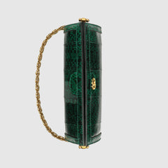 Gucci Ophidia Small Snakeskin Shoulder Bag Emerald
