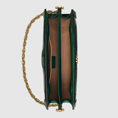 Gucci Ophidia Small Snakeskin Shoulder Bag Emerald