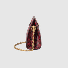 Gucci Ophidia Small Snakeskin Shoulder Bag Hibiscus Red