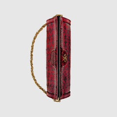 Gucci Ophidia Small Snakeskin Shoulder Bag Hibiscus Red