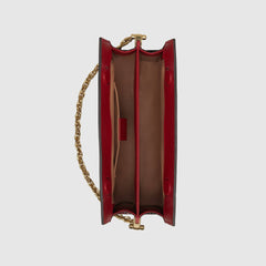 Gucci Ophidia Small Snakeskin Shoulder Bag Hibiscus Red