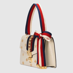 Gucci Sylvie Bee Star Small Shoulder Bag White