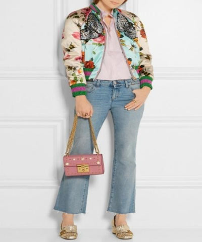 Gucci Padlock Shoulder Bag Pink With Pearls