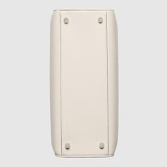 Gucci Zumi Grainy Leather Small Top Handle Bag White