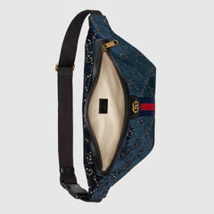 GG Velvet Belt Bag Dark Blue