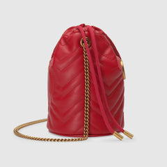 Gucci GG Matelassé Marmont Backpack Bag Hibiscus Red