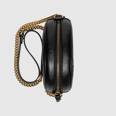 Gucci GG Marmont Mini Round Shoulder Bag Black