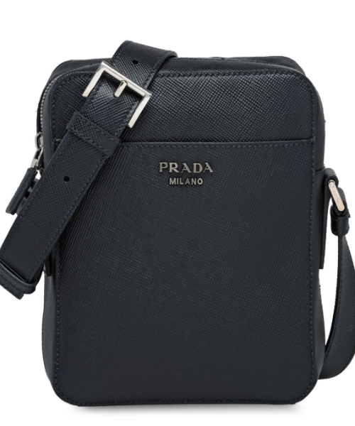 Prada Saffiano Leather Shoulder Bag Black