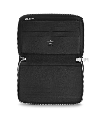 LV Zippy Organizer Taiga Leather Black