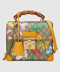 Gucci Padlock GG Flora Small Bamboo Shoulder Bag