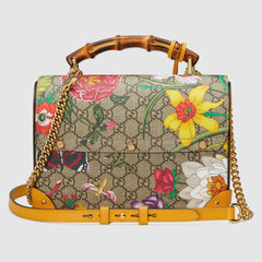 Gucci Padlock GG Flora Small Bamboo Shoulder Bag