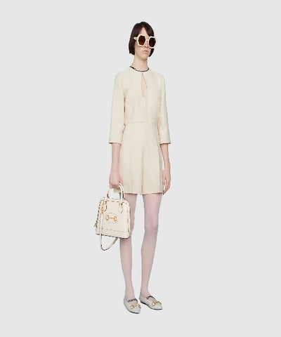 Gucci 1955 Horsebit small top handle bag White