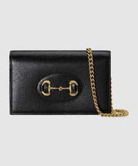 Gucci 1955 Horsebit Wallet With Chain Black