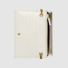 Gucci 1955 Horsebit Wallet With Chain GG Supreme White