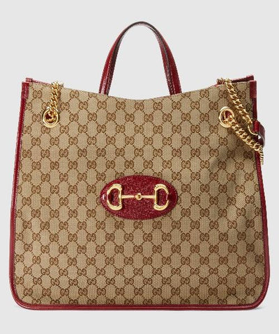 Gucci 1955 Horsebit Large Tote Bag Red
